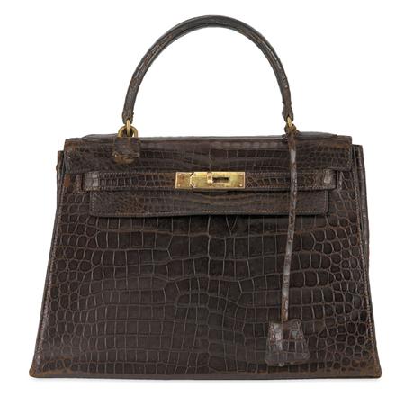 Appraisal: Hermes Vintage Brown Alligator Kelly Estimate -