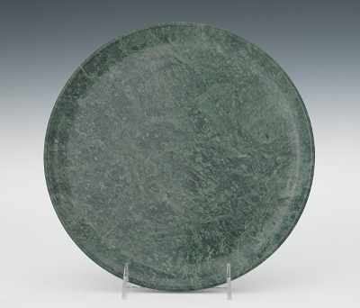 Appraisal: Jade Plate Simple polished circular form with small foot