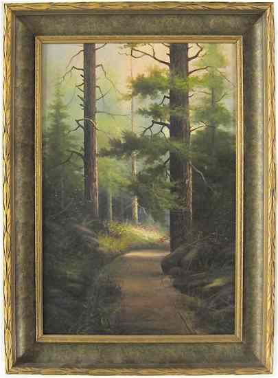 Appraisal: NORTHWEST OIL ON CANVAS American - a forest path with