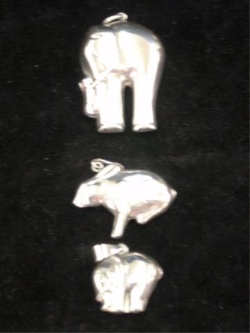 Appraisal: STERLING ELEPHANTS RABBIT