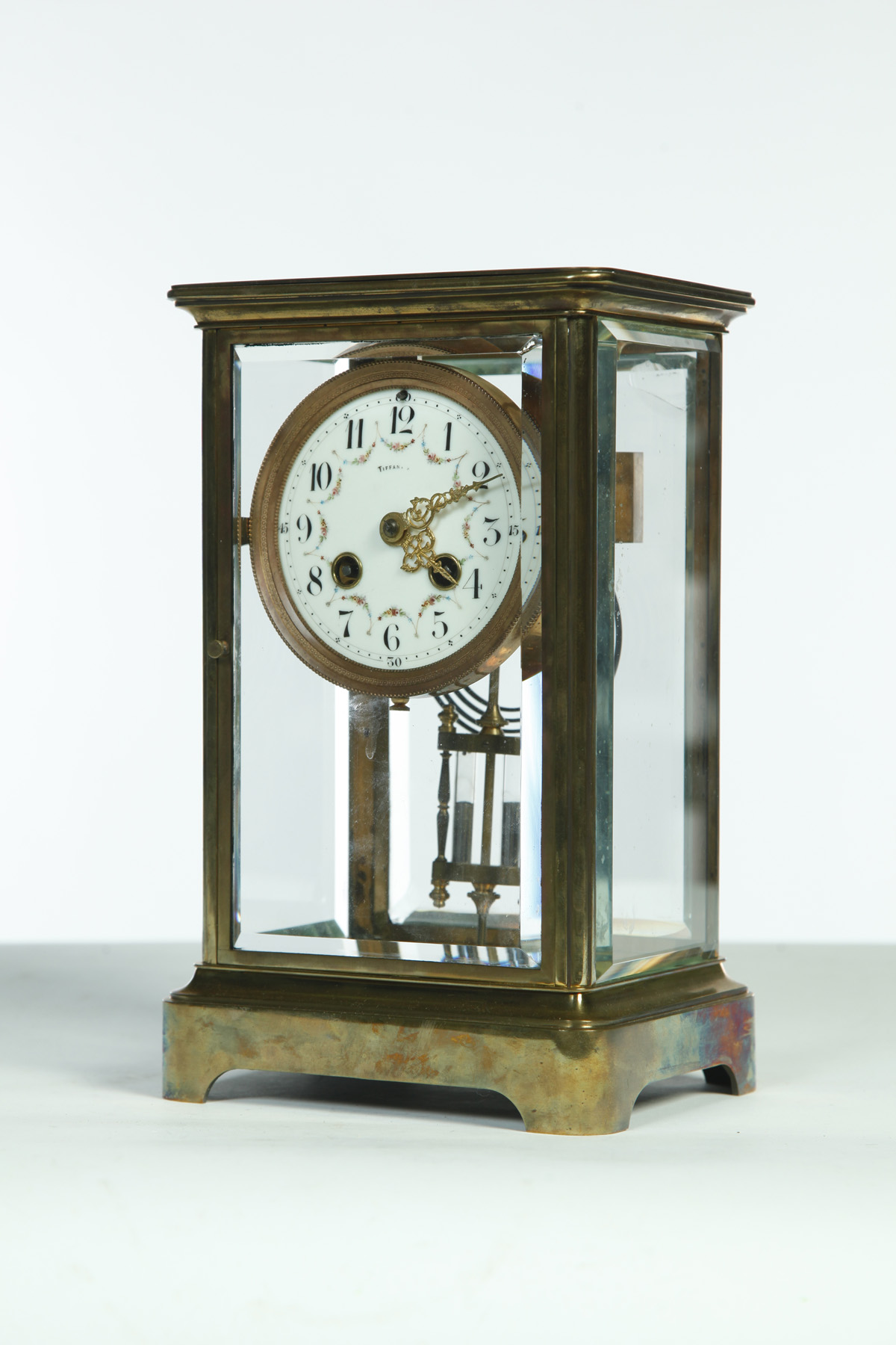 Appraisal: GILDED BRASS TIFFANY AND CO MANTEL CLOCK French movement st