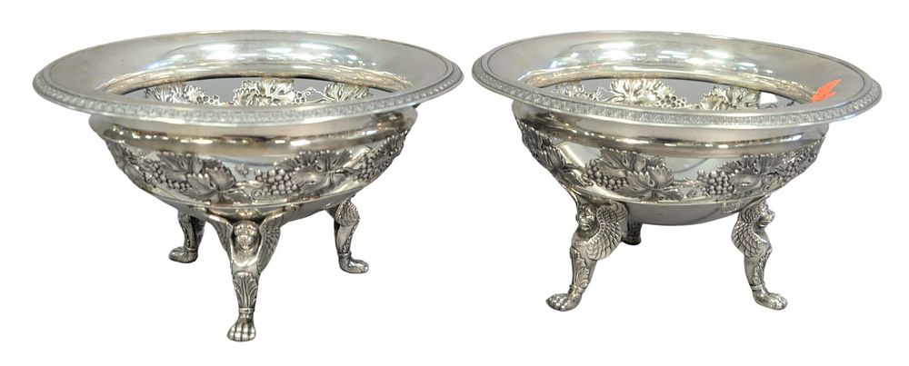 Appraisal: Fletcher and Gardiner Philadelphia pair of silver bowls on winged