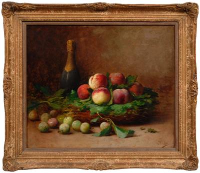 Appraisal: Still life painting signed quot Hulse quot peaches in a