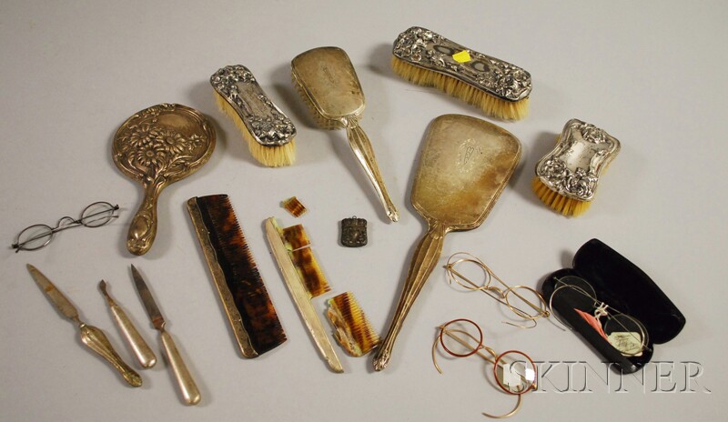 Appraisal: Group of Mostly Sterling-mounted Dresser and Personal Items including three