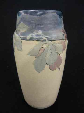 Appraisal: Weller Hudson Art Pottery Vase handpainted berry vine decor ''