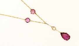 Appraisal: An Edwardian ct gold amethyst and pearl pendant necklace length