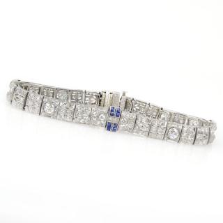 Appraisal: Art Deco Approx Carat European Cut Diamond Sapphire and Platinum