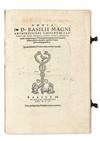 Appraisal: BASIL Saint Omnia quae extant opera Latin translation by Janus