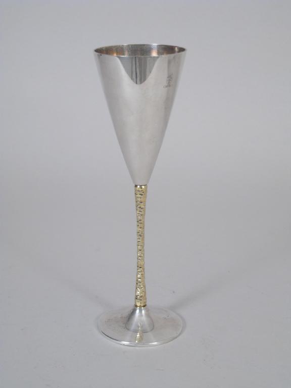 Appraisal: A Designer Flute with conical bowl faceted gilt stem on