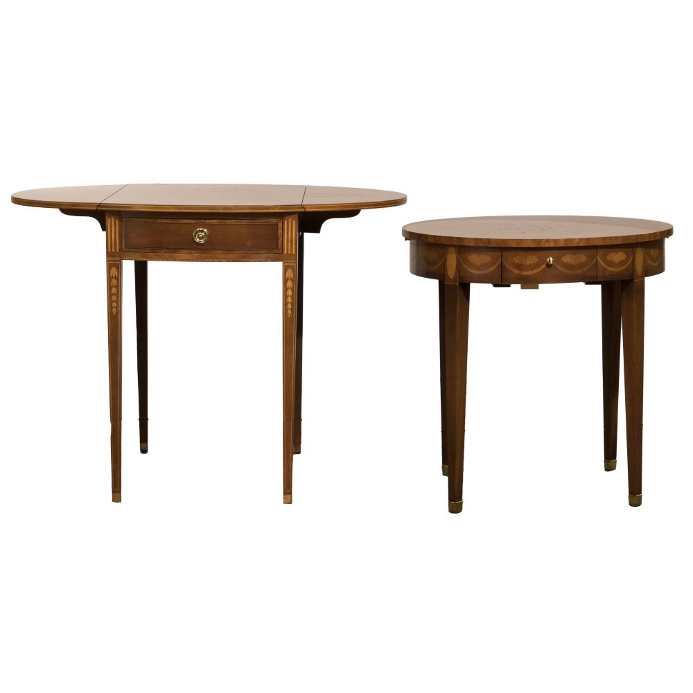 Appraisal: BAKER OCCASIONAL INLAY TABLES items including an oval drop leaf