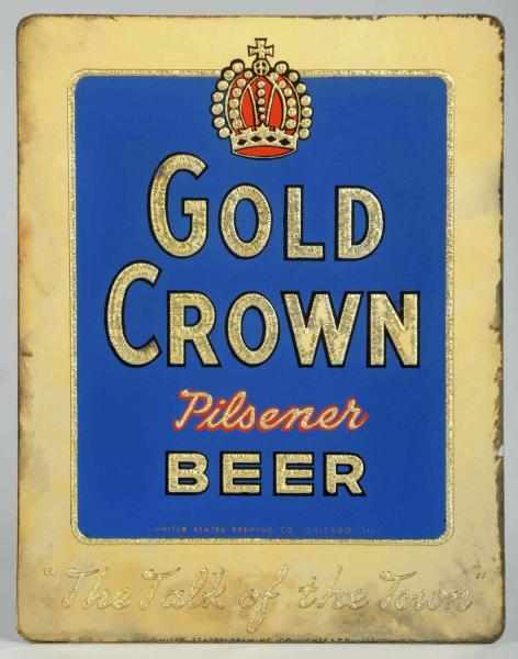 Appraisal: Gold Crown Beer Reverse Glass Mirror Sign Sign has overall