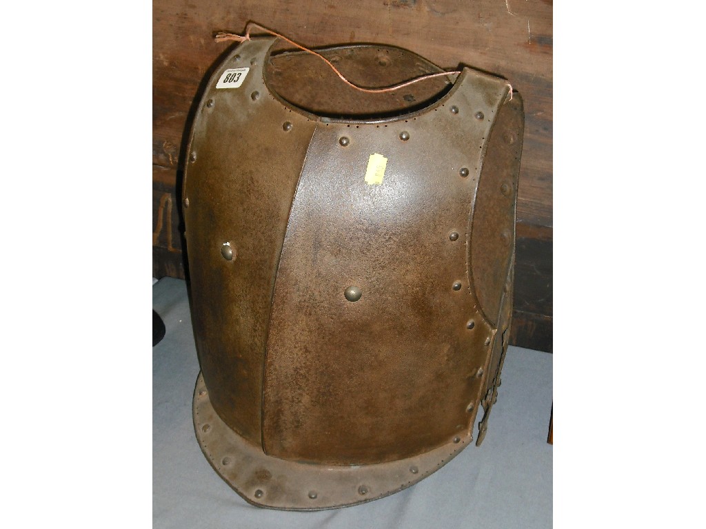 Appraisal: Armoured breast and back plate possibly mid th century high