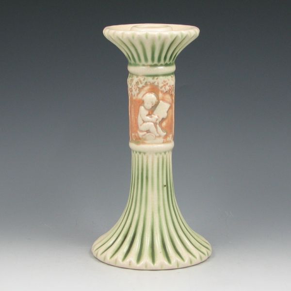 Appraisal: Roseville Donatello - candlestick Unmarked Mint tall Provenance Gordon Sue