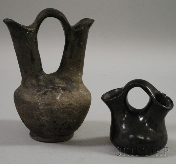 Appraisal: Two Southwest Blackware Wedding Vases