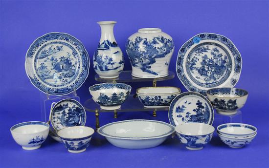 Appraisal: COLLECTION OF SIXTEEN CHINESE CANTON AND OTHER BLUE AND WHITE