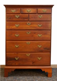 Appraisal: Chippendale Tall Chest In solid walnut Northeastern regional American early