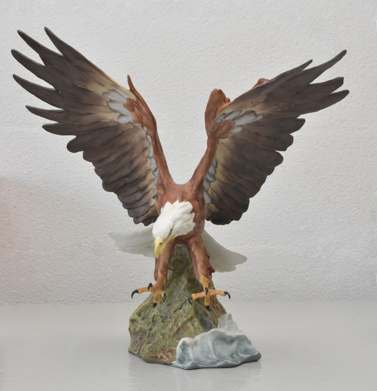 Appraisal: KAISER BISQUE EAGLE FIGURE Figure of a bald eagle in