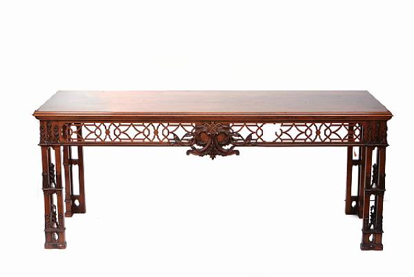 Appraisal: A George III style mahogany console table height in width