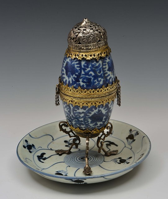 Appraisal: AN OTTOMAN INCENSE BURNER with silver and gilt metal engraved