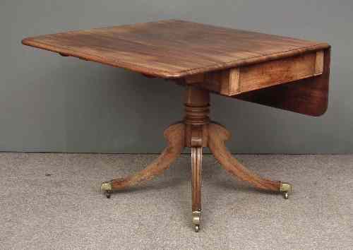 Appraisal: A George IV mahogany Pembroke supper table fitted single drawer