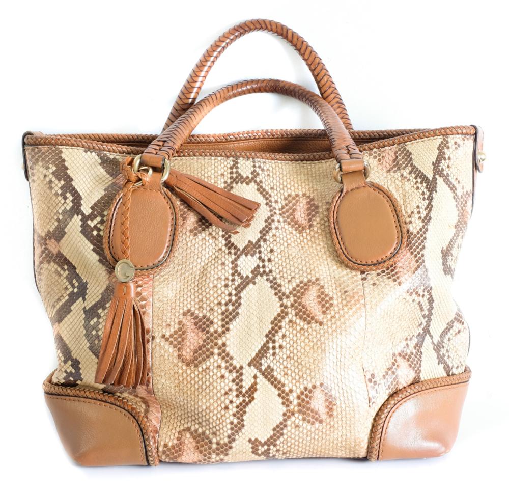 Appraisal: LIKE NEW GUCCI SNAKESKIN TOTE BAGAmazing and rare like new