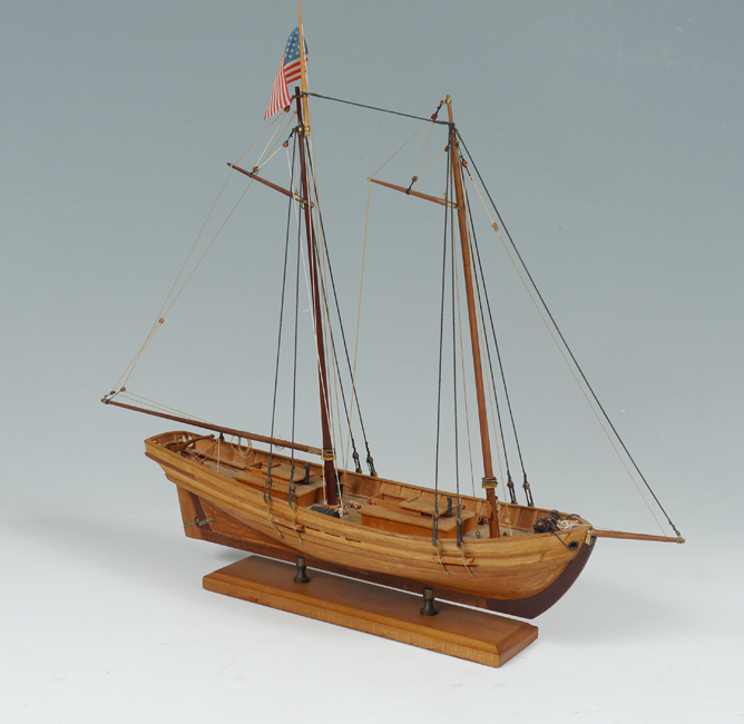 Appraisal: HANDCRAFTED SHIPS MODEL VIRGINIA PILOT BOAT KATIE mast ships model