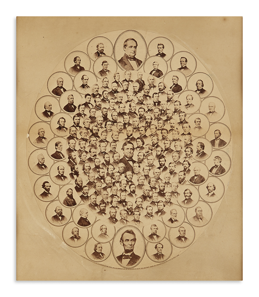 Appraisal: SLAVERY AND ABOLITION Composite photograph of the signers of the