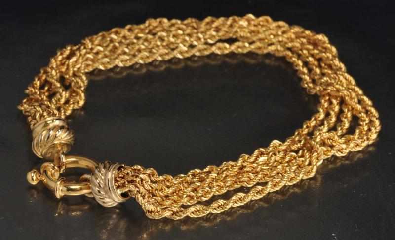 Appraisal: K Y Gold -Stranded Bracelet Description Weight dwt Condition Excellent