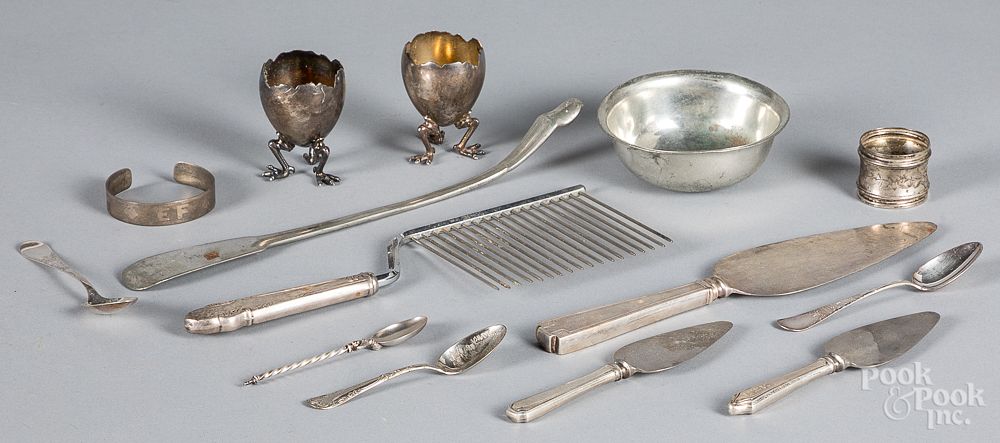 Appraisal: Sterling and plated tablewares Sterling and plated tablewares In-House shipping