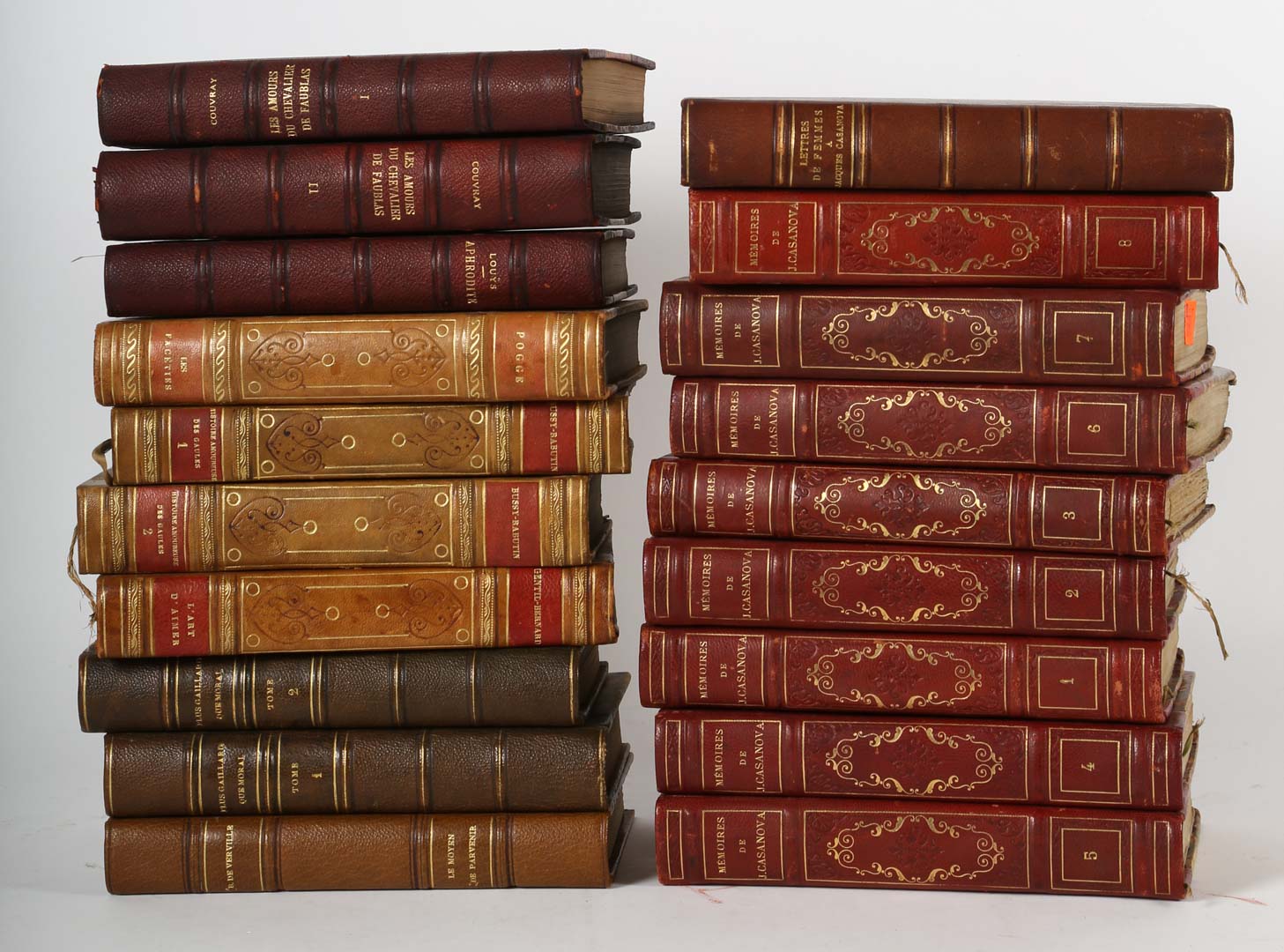 Appraisal: Nineteen French leather bound books Undernumber