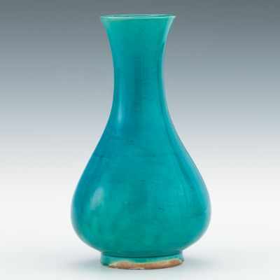 Appraisal: A Chinese Turquoise Glaze Vase Of pear shape raised on