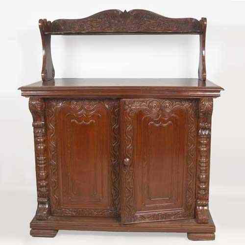 Appraisal: An Anglo Indian Teak Sideboard circa having double door panels