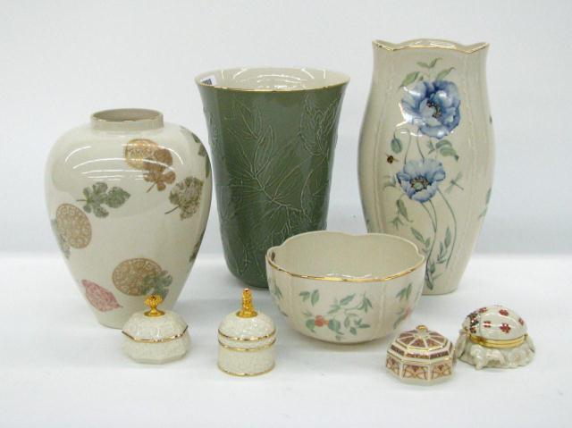 Appraisal: Group of Lenox decorator porcelain including three vases '' ''