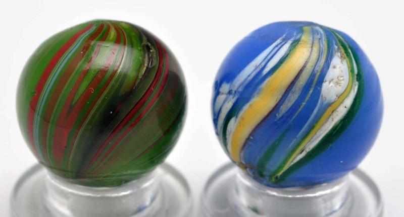 Appraisal: Lot of Banded Opaque Marbles Description Includes one marble with