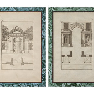 Appraisal: A Pair of French Architectural Engravings Paris Circa the plates