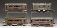 Appraisal: LIONEL O GAUGE ELECTRIC STYLE LOCOMOTIVE WITH THREE MATCHING PASSENGER