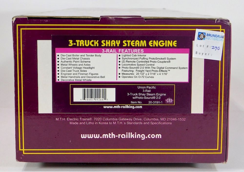 Appraisal: MTH Union Pacific Truck Shay Steam Engine Train United States