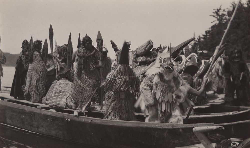 Appraisal: Edward Curtis Untitled Masked Dancers in Canoe - Qagyuhl Edward