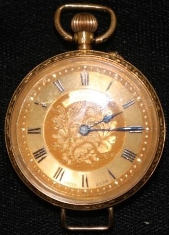 Appraisal: KT GOLD LEVER SET SWISS LADY'S POCKET WATCH BYC MAZEY