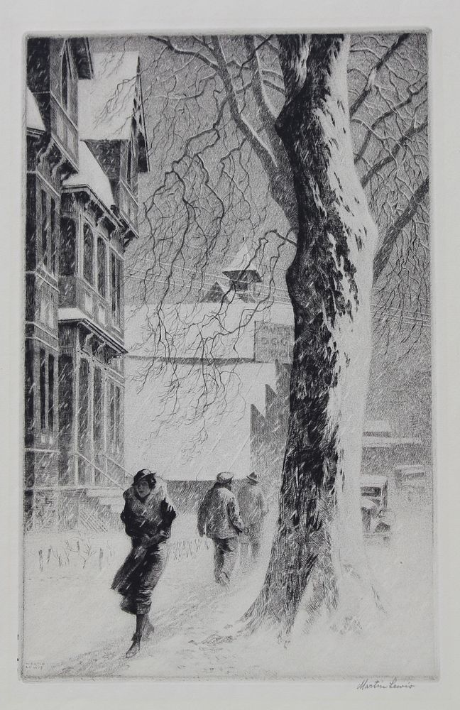 Appraisal: Martin Lewis - Winter on White Street Martin Lewis New