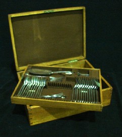 Appraisal: A Mappin Webb boxed silver plate part canteen of flatware