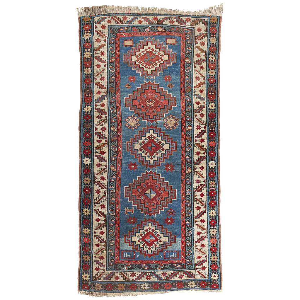 Appraisal: KAZAK LONG RUG SOUTH CAUCASUS DATED AH AD the blue