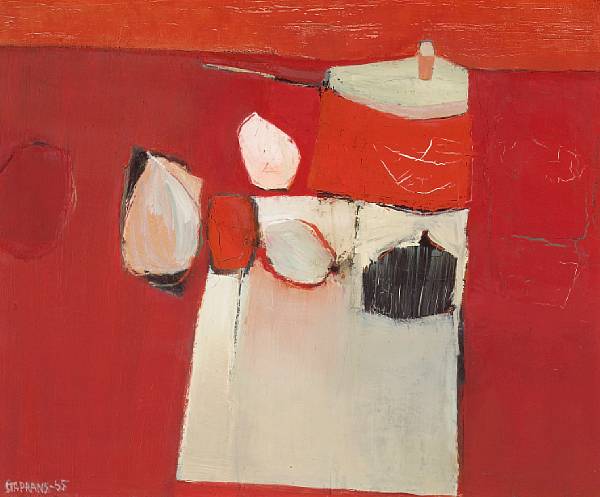 Appraisal: Raimonds Staprans Latvian American b Red Kitchen signed and dated