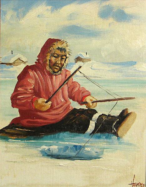 Appraisal: Ellen Henne Goodale American - Eskimos ice fishing a pair