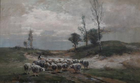 Appraisal: CARL WEBER American - SHEPHERD AND FLOCK signed lower right