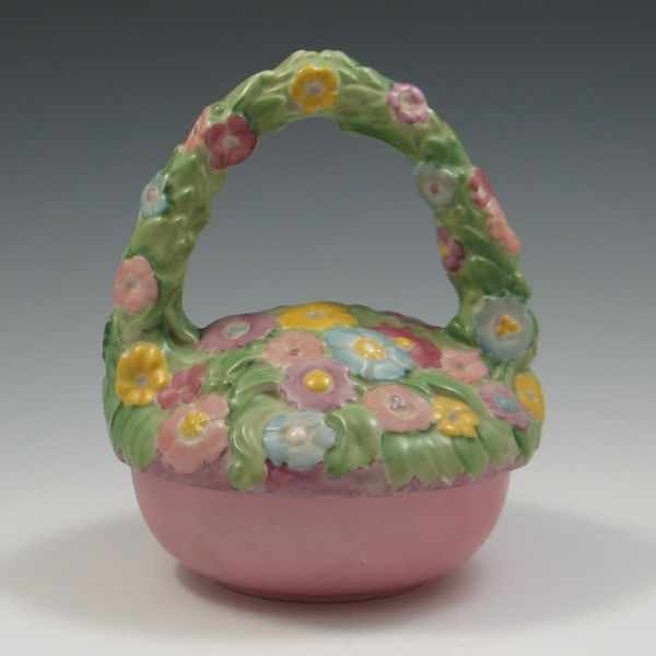 Appraisal: Fulper Floral Basket marked with die impressed Fulper edge of