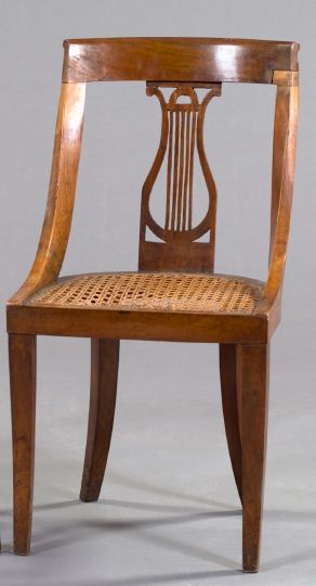 Appraisal: Provincial Restauration Fruitwood Gondola Chair second quarter th century the