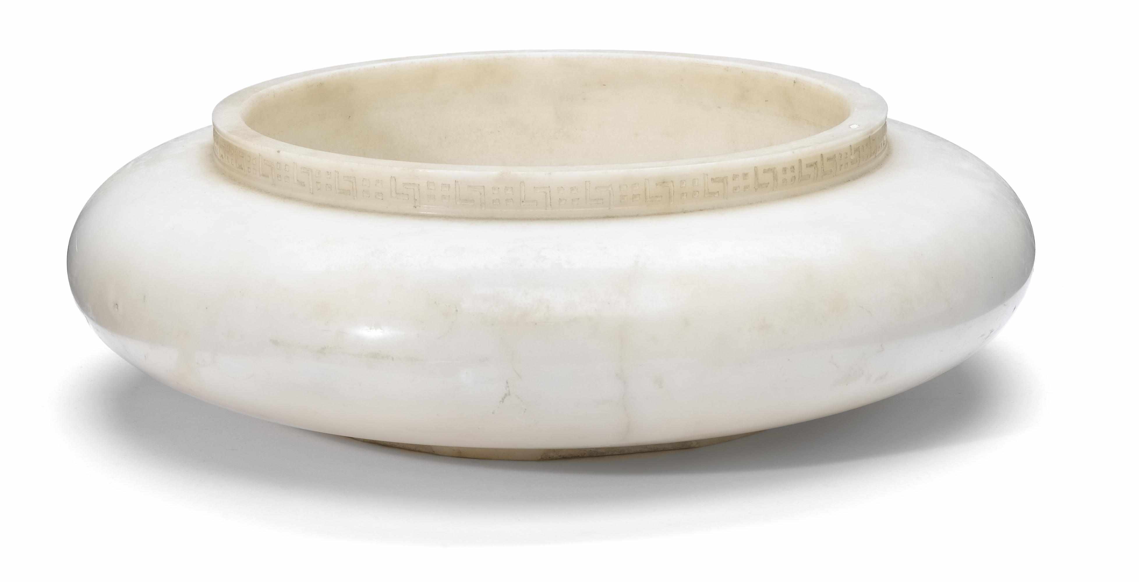 Appraisal: A Continental marble bowl first half th century Of compressed