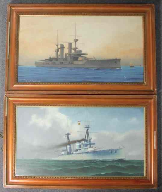 Appraisal: W Herbert HMS Invincible HMS Swiftsure a pair signed dated