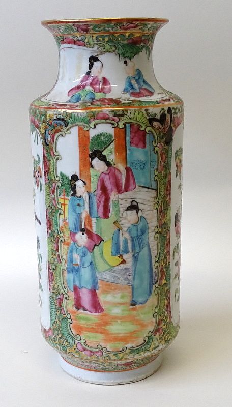 Appraisal: Chinese Famille Porcelain Vase Chinese Famille Porcelain Vase Measures inches